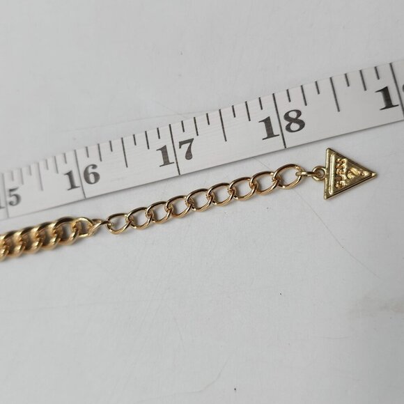 Guess Gold-Tone Fringe Statement Necklace With Black & Clear Rhinestones - Picture 7 of 8